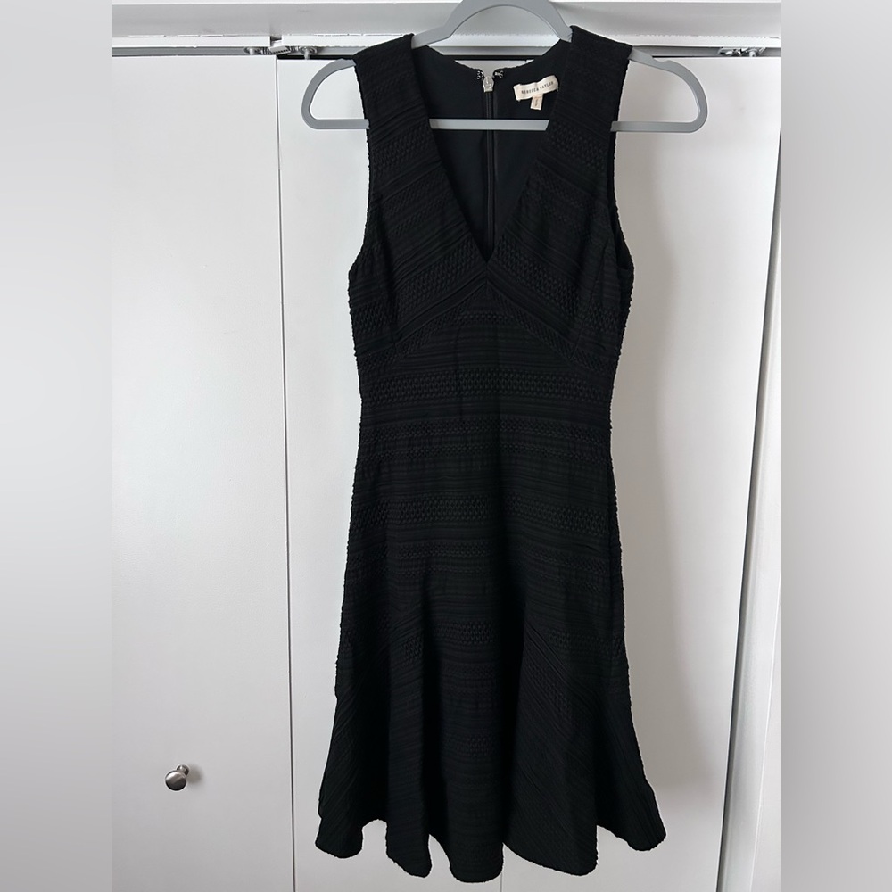 Rebecca Taylor Black Textured Mini Dress